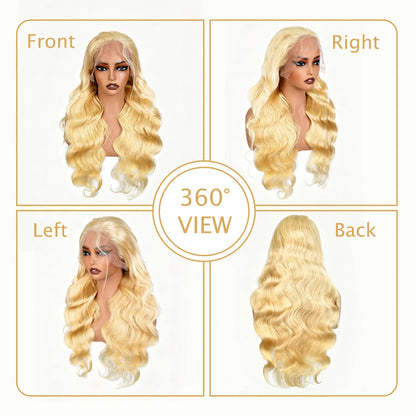 [NEW IN] Hot Star 613 Blonde HD Transparent 13X6 Lace Frontal Human Hair 180 Density Wigs Body Wave and Straight Preplucked Wigs for Women