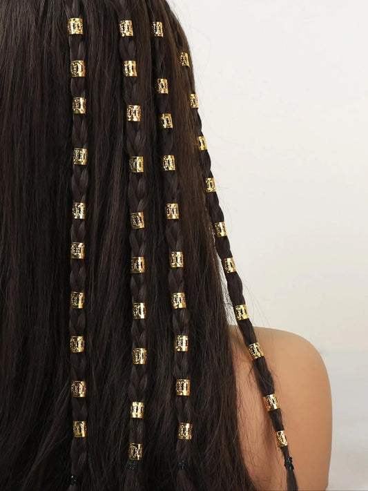 Hollow Out Design Braid Alloy Hair Rings, Fashionable Elegance Hair Accessories for Women & Girls, Trendy All-Match & Exquisite Hair Accessories for Daily Wear, Complements Outfits, Versatile