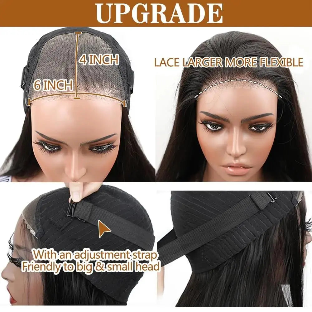 Bling Hair Glueless Wig 9X6 7X5 6X4 Real Human Hair Wigs 150% Density Bone Straight Wig HD Transparent Pre Cut Lace Closure Wig Easy to Go No Glue Need Natural Color Backtoschool