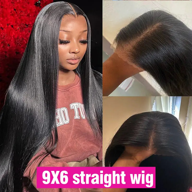 Bling Hair Glueless Wig 9X6 7X5 6X4 Real Human Hair Wigs 150% Density Bone Straight Wig HD Transparent Pre Cut Lace Closure Wig Easy to Go No Glue Need Natural Color Backtoschool