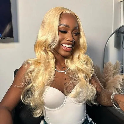 [NEW IN] Hot Star 613 Blonde HD Transparent 13X6 Lace Frontal Human Hair 180 Density Wigs Body Wave and Straight Preplucked Wigs for Women