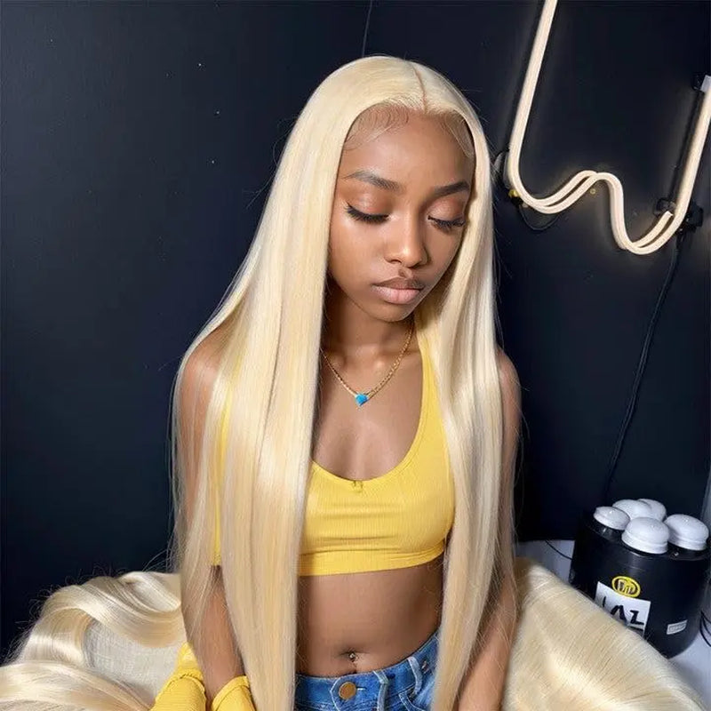 [NEW IN] Hot Star 613 Blonde HD Transparent 13X6 Lace Frontal Human Hair 180 Density Wigs Body Wave and Straight Preplucked Wigs for Women
